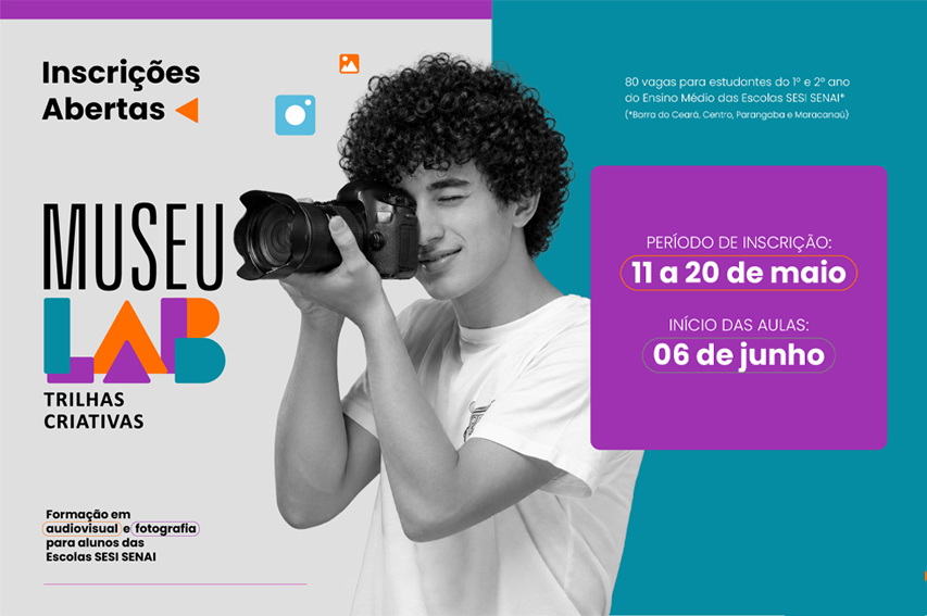 MuseuLab abre inscrições para formação gratuita em audiovisual e fotografia exclusiva para alunos das Escolas SESI SENAI