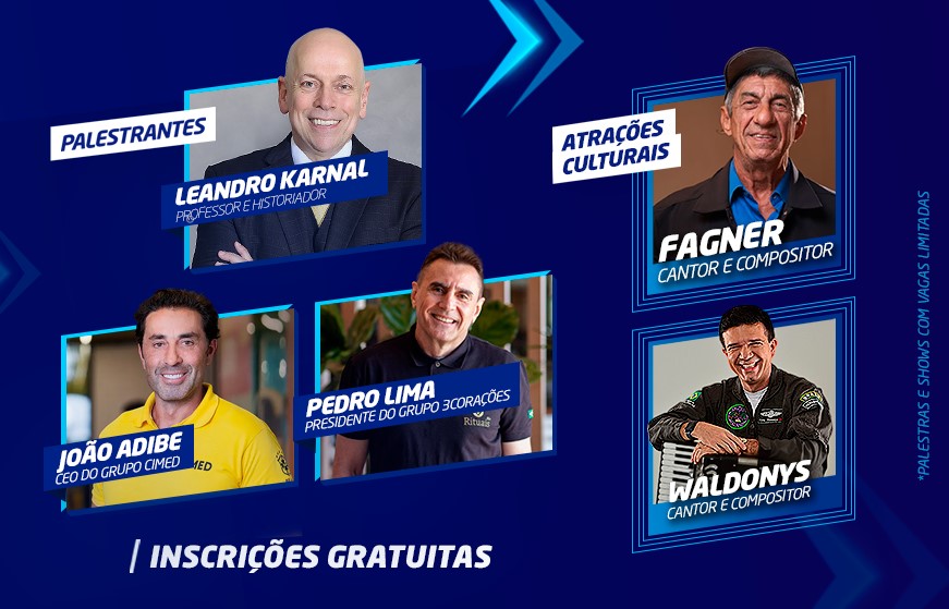 Leandro Karnal, João Adibe e Pedro Lima estão entre os destaques da Feira da Indústria FIEC