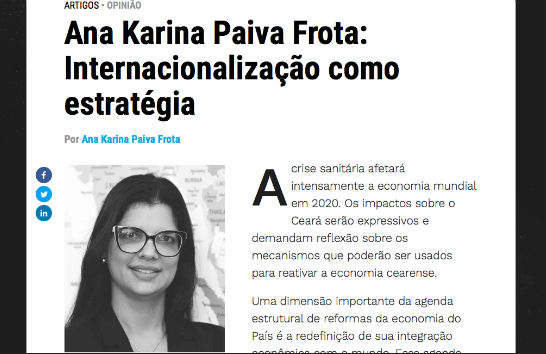 Competitividade da indústria é tema de artigo de Karina Frota no jornal O  Povo - Sistema FIEC - Federação das Indústrias do Estado do Ceará