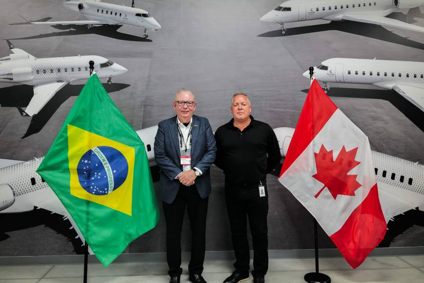 Comitiva cearense liderada pelo presidente da FIEC, Ricardo Cavalcante, visita fabricante canadense de jatos executivos Bombardier