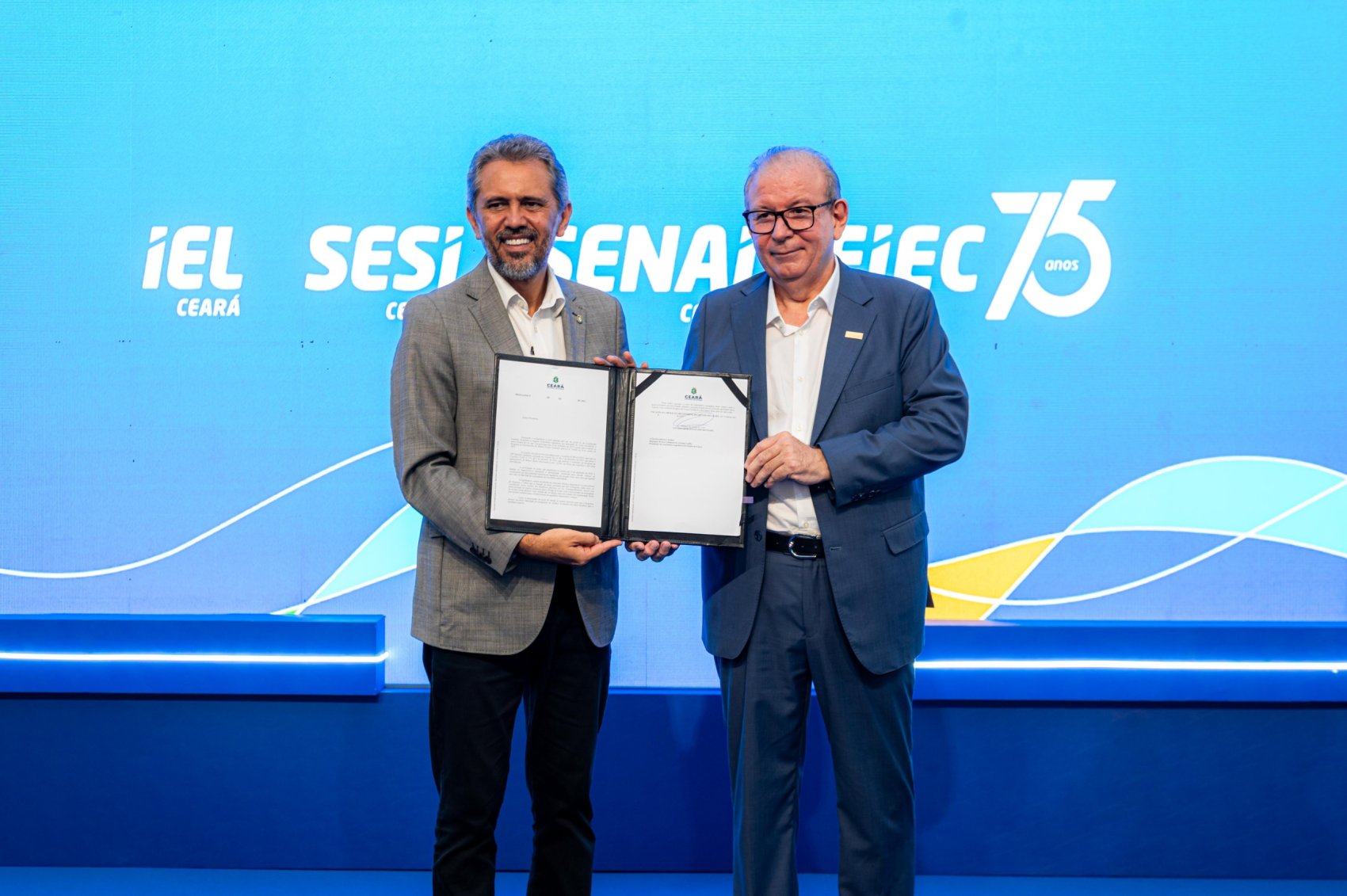 Ricardo Cavalcante recebe Elmano de Freitas para o tradicional almoço com o Governador na Casa da Indústria